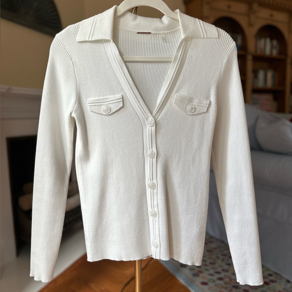 TAHARI Collared Long-Sleeved Sweater